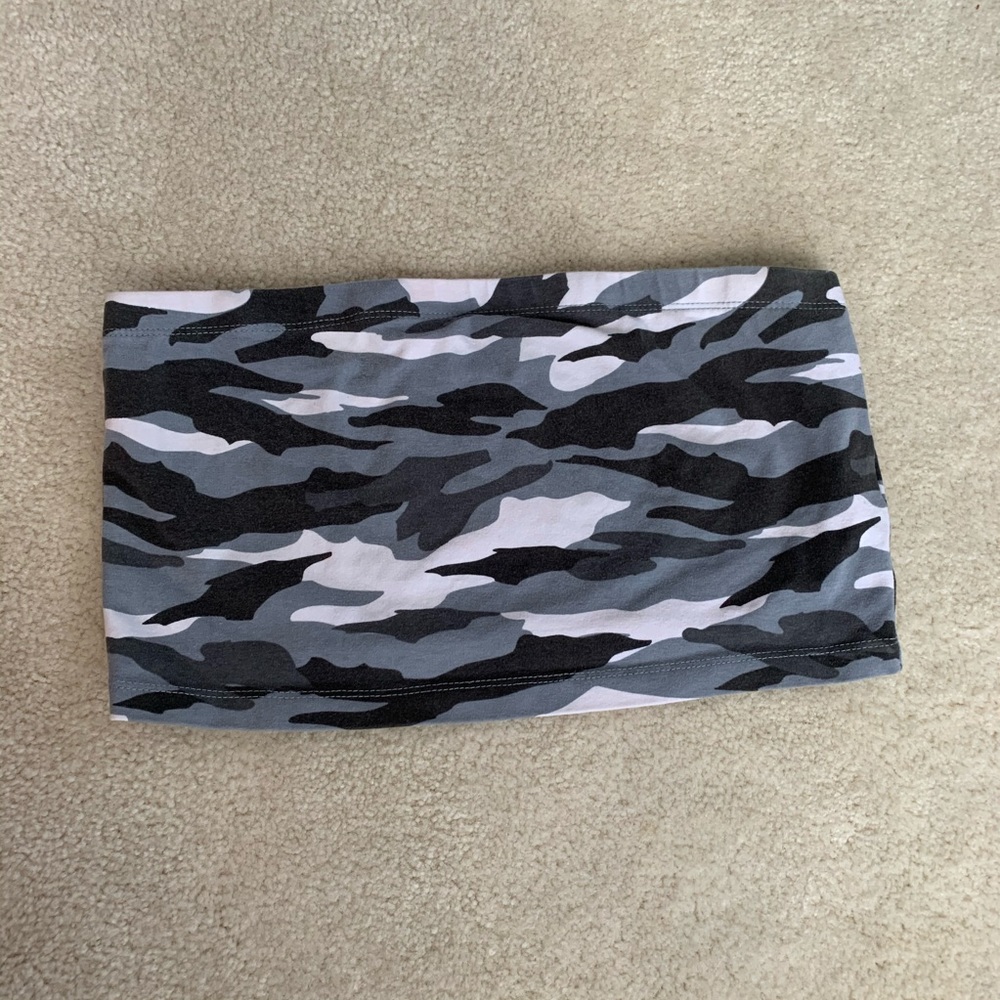 Camo Strapless Crop Top